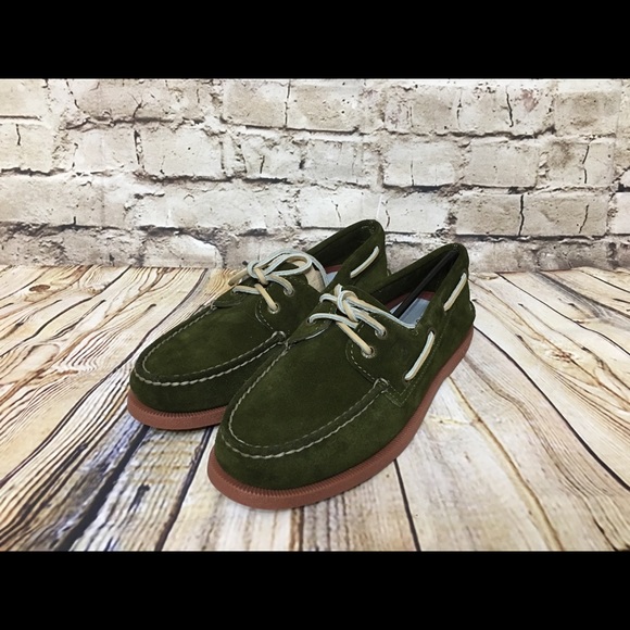dark green suede shoes